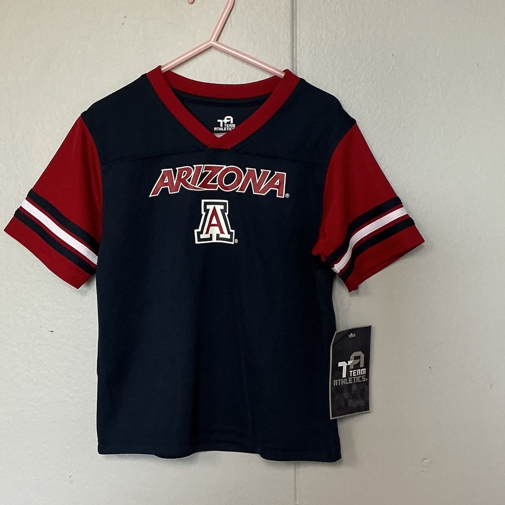 Arizona Wildcats Kids Navy and Red Short Sleeve Tee by Team Athletics